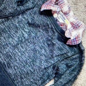 Cozy charcoal shirt with plaid collar